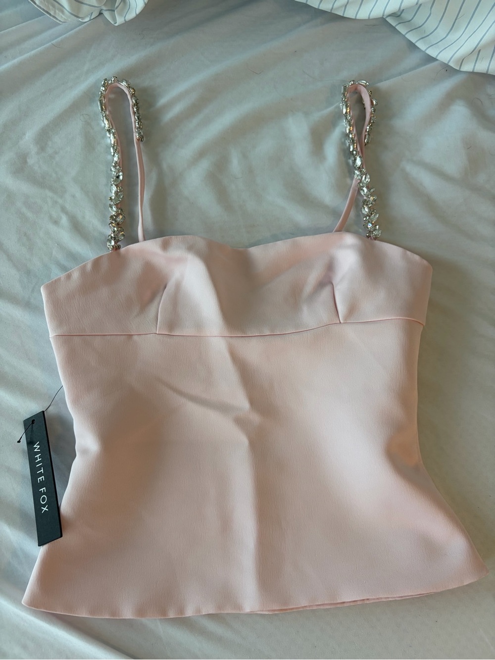 White Fox “Veiled Passion Bustier Top” baby pink - Picture 2 of 4